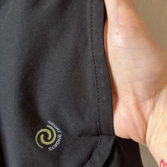 Court Shorts Black Attached Panty Front Pockets Size Petite Small Spandex Blend - Picture 5 of 10